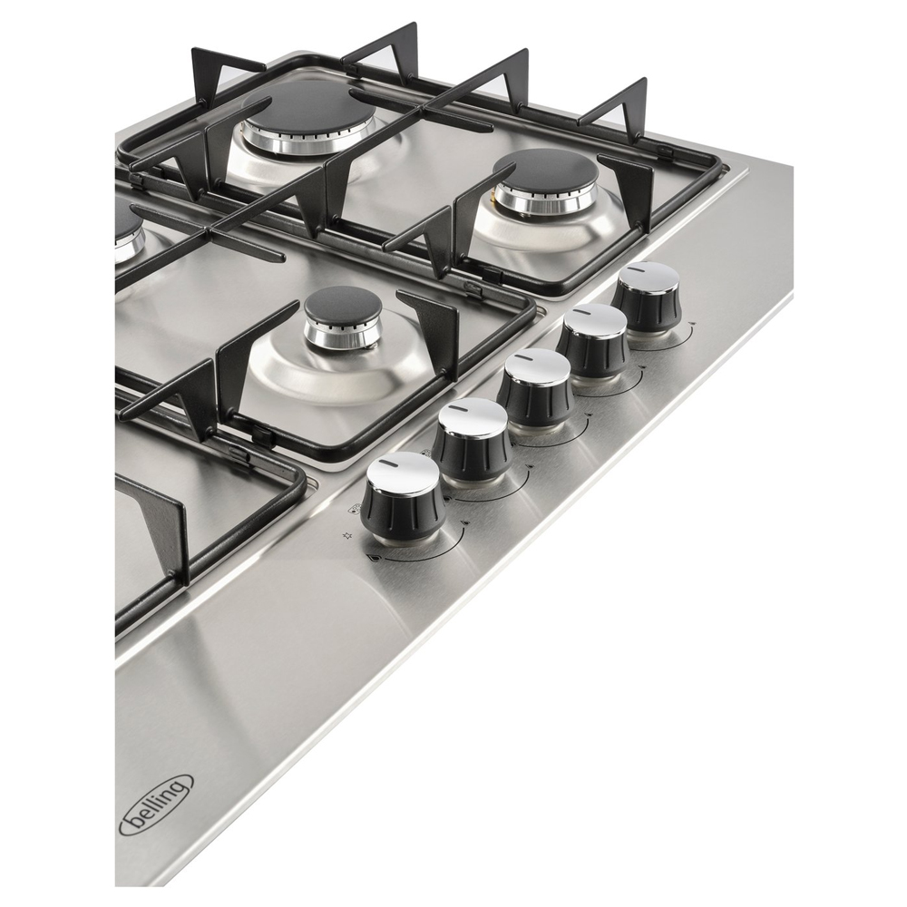Stainless Steel Table ABBA Gas Range Freestanding Stove AT 101-3 Standard Gas Oven 4 Gas Burners Black, Natural Gas 