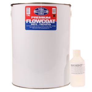 Baileys Fibreglass Polyester Flowcoat/Topcoat and Catalyst White 5kg