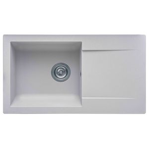 AG Single Kitchen Sink Platinum with Overflow and Waste Fitting
