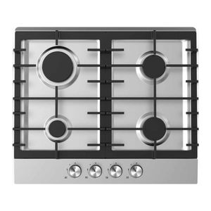 Gas Hob in Stainless Steel with Cast Iron Grate 58 x 50cm