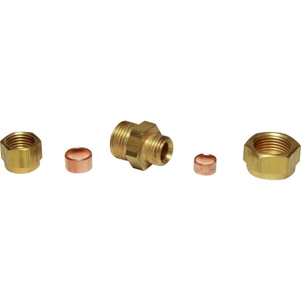 AG Straight Brass Coupling (5/16" to 3/8" Compression)