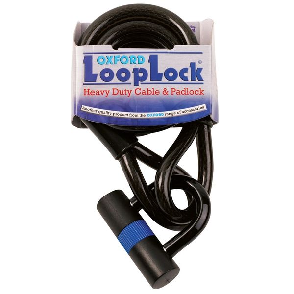 Oxford Loop Lock 15 Cable Lock + Mini Shackle 15mm x 2 Metres