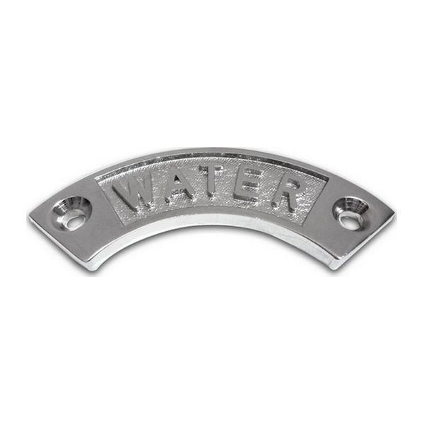 AG Nameplate 'Water' Chrome Curved