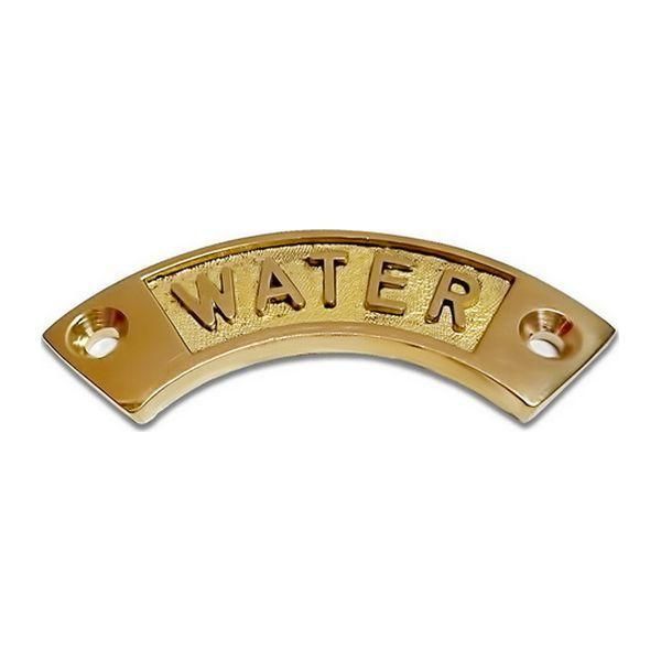 AG Nameplate 'Water' Brass Curved