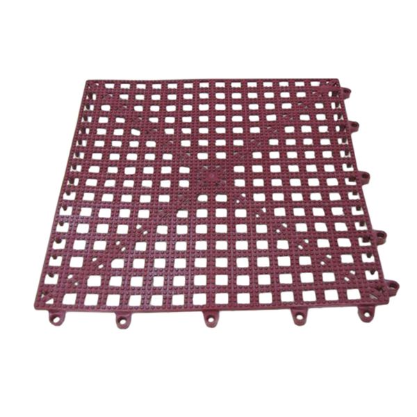 AG Anti-Slip Interlocking Deck Tile Burgundy 300mm Sq