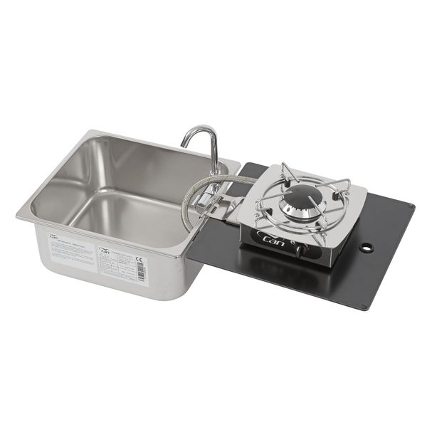 CAN Foldy Hob & Sink Unit with Glass Lid (1 Burner / Manual Ignition)
