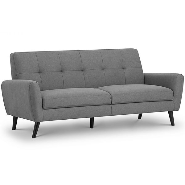 Monza 3 Seater Sofa in Grey Fabric | LKQ Arleigh