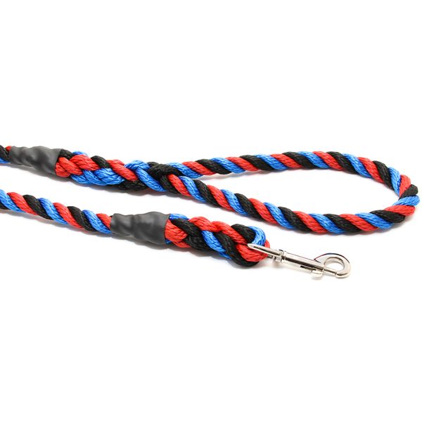 AG 14mm Dog Lead with Clip 1.5m Red Black and Blue