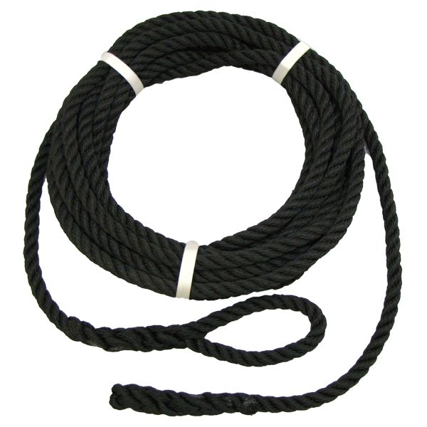 AG 12mm Black Polyester Mooring Rope (8.5m Roll)