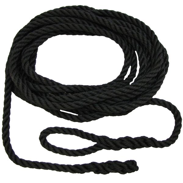 AG 14mm Black Polyester Mooring Rope (8.5m Roll)
