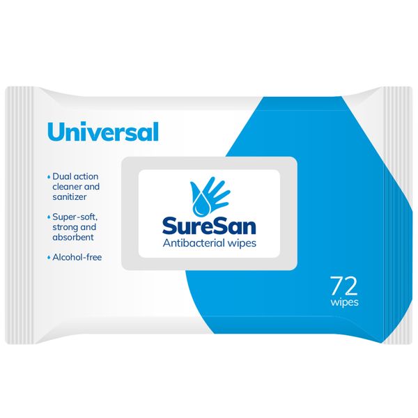 Universal Antibacterial Wipes Pack of 72