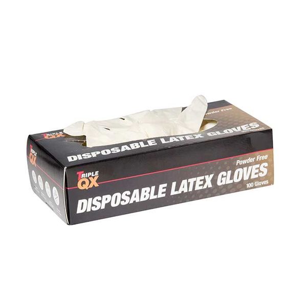 Triple QX Powder Free Latex Gloves Small Box of 100