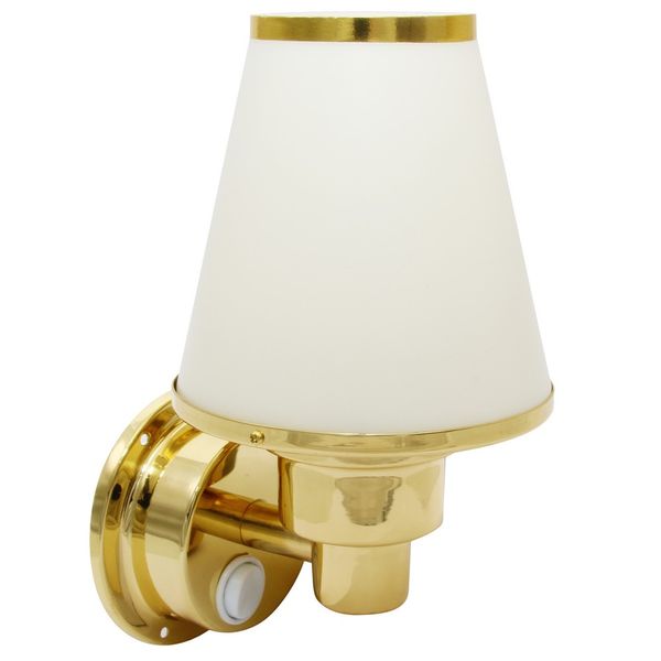 AAA 12V LED Brass Interior Warm White Wall Light Plastic Shade