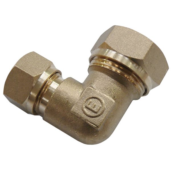 Brass 90 Degree Elbow (3/8 BSPT Male to 1/2 Compression)