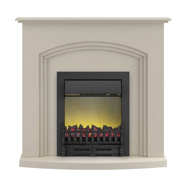 Truro Cream Fireplace with 1-2 kW Black Blenheim Electric Fire