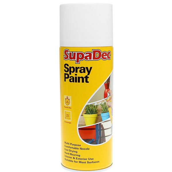 SupaDec Spray Paint 400ml Gloss White