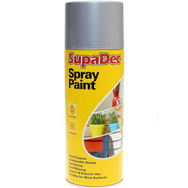 SupaDec Spray Paint 400ml Gloss Silver