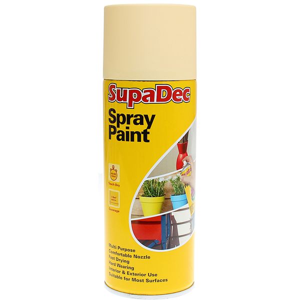 SupaDec Spray Paint 400ml Gloss Cream