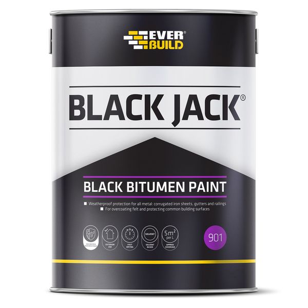 Sika Everbuild Black Jack 901 Black Bitumen Paint 5 Litre