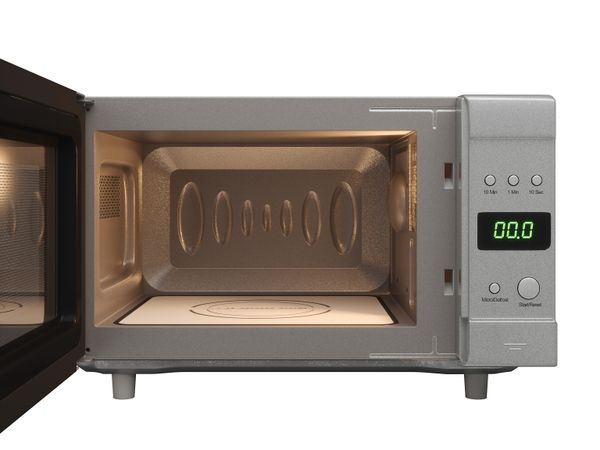 Flatbed Microwave in Silver Without Rotating Plate (230V, 700W, 20L)