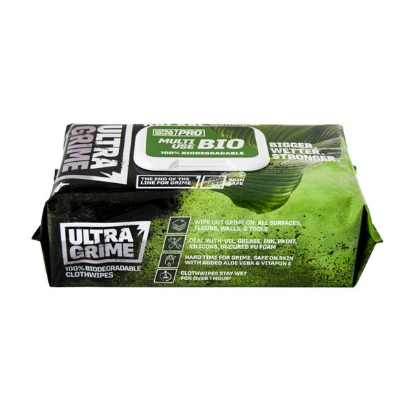 Ultra Grime Pro Bio Cloth Wipes 100 Pack