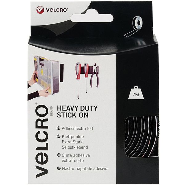 Velcro® Brand Heavy Duty Stick On Tape 50mm x 2.5m Black